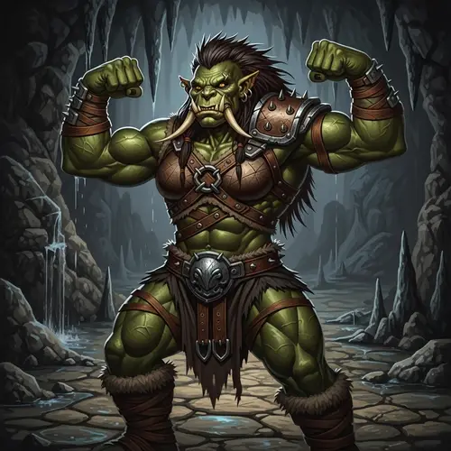Muscular Female Ogre - Strength and Power Display