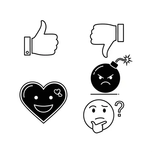 Black and White Minimalist Emojis with Elegant Design