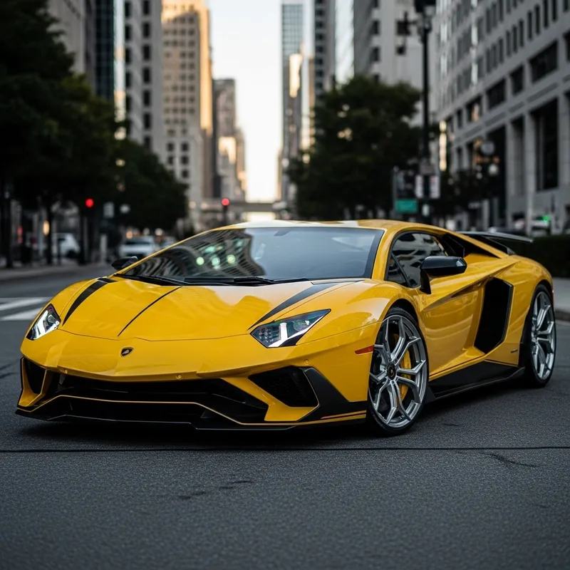 Stunning Lamborghini Car in Vibrant Yellow Stunning Lamborghini Car in Vibrant Yellow