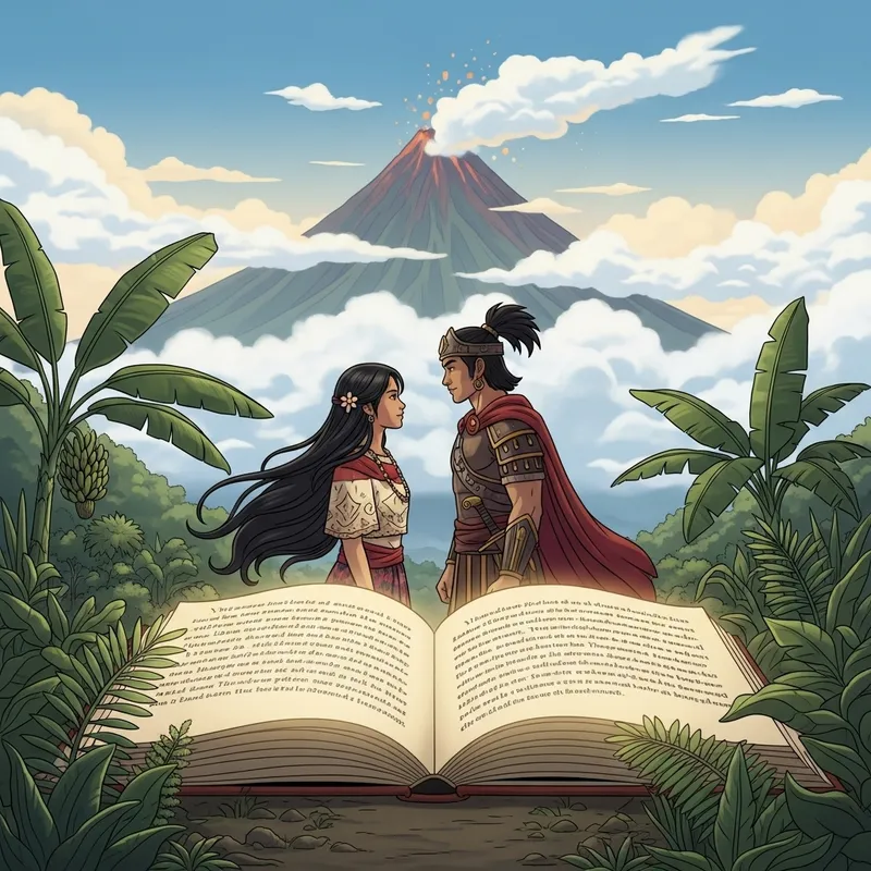 Filipino Folklore: Daragang Magayon and Panganoron - Visualized Storybook Scene Filipino Folklore: Daragang Magayon and Panganoron - Visualized Storybook Scene