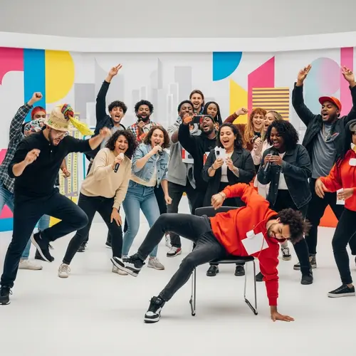 Vibrant and Lively Scene with Diverse Participants | Modern Fun Activities