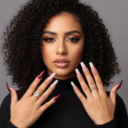 Sassy Coffin Nails: Ombre French Style for Confidence