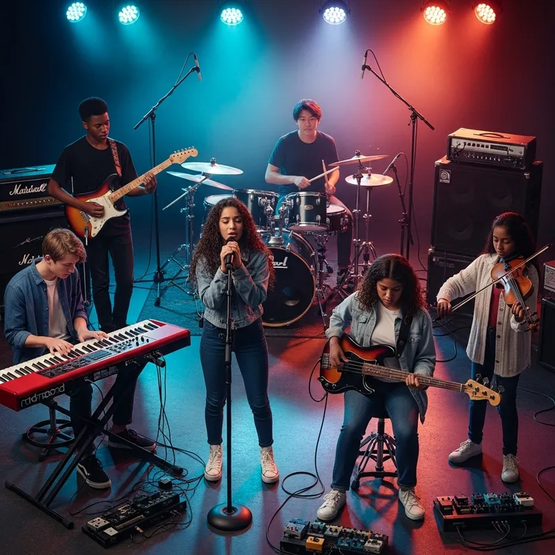 Boy and Girl Band Performing Live Boy and Girl Band Performing Live