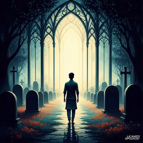 Soulful Sojourn in Death: Surrealism Art of Tranquility & Introspection