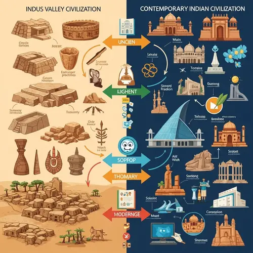 Indus Valley Civilization to Modern Indian Civilization Timeline
