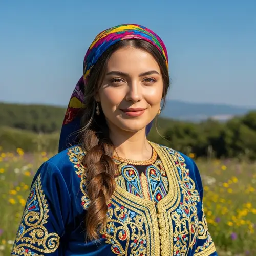 Turkish Woman in Traditional Dress | Natural Beauty Outdoors