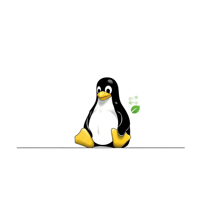 Minimalist Linux Penguin 'Tux' Image