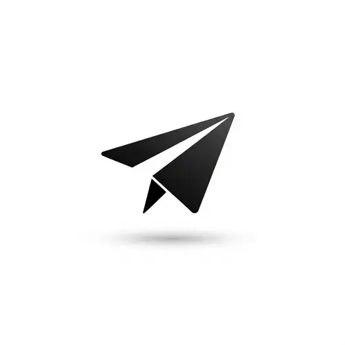 Minimalistic Telegram Icon Design in Black Shades