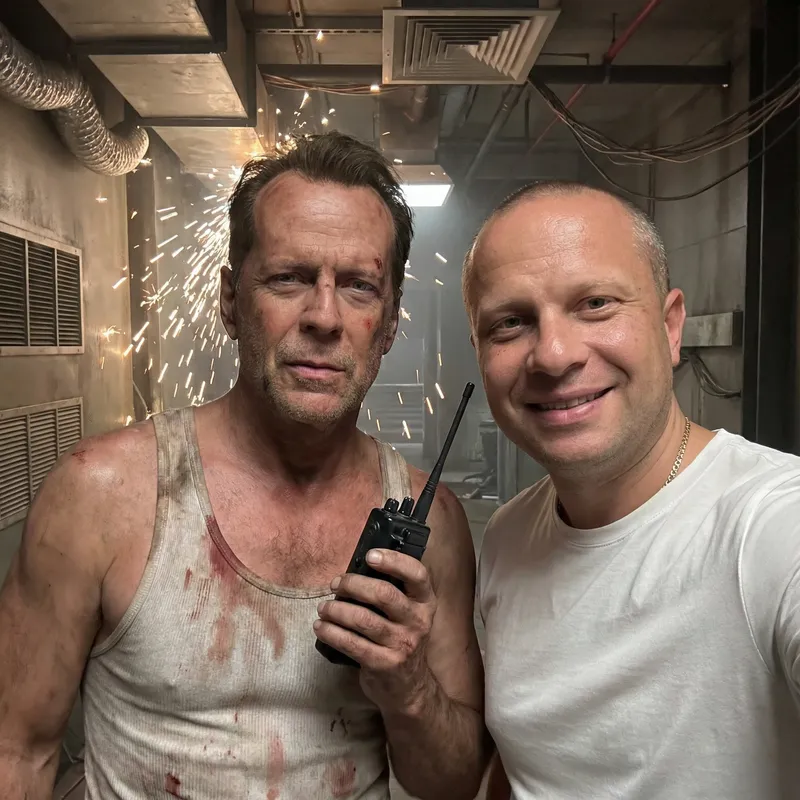 Epic Selfie with John McClane in Nakatomi Plaza