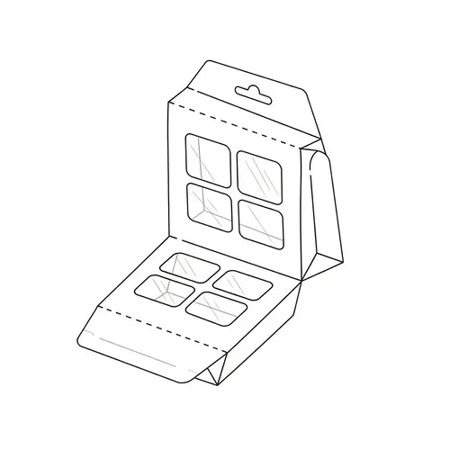 Intricate A3 to A4 Package Design with Four Windows | Practical Hanger