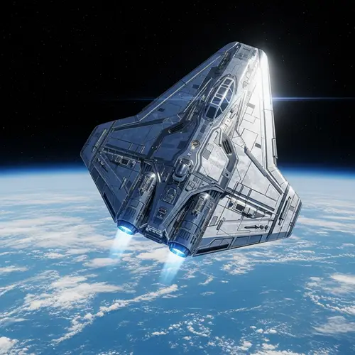 Aerial View of Spaceship - Explore the Futuristic Vessel