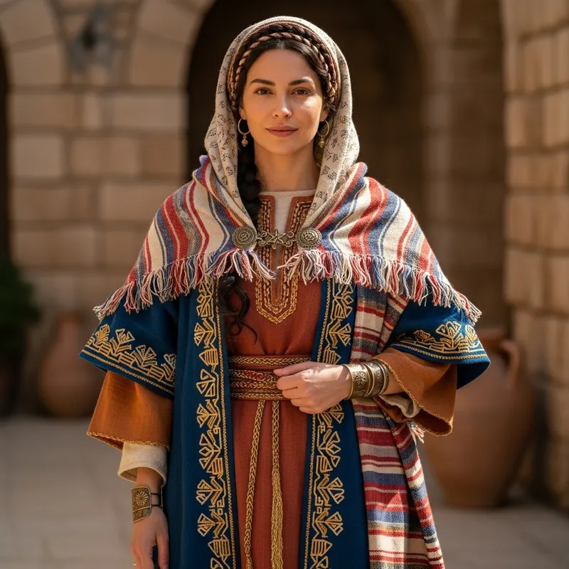Stylish Ancient Hebrew Woman in Traditional Attire