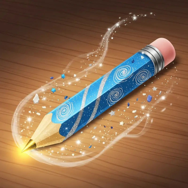 Magic Pencil on Enchanted Wooden Table