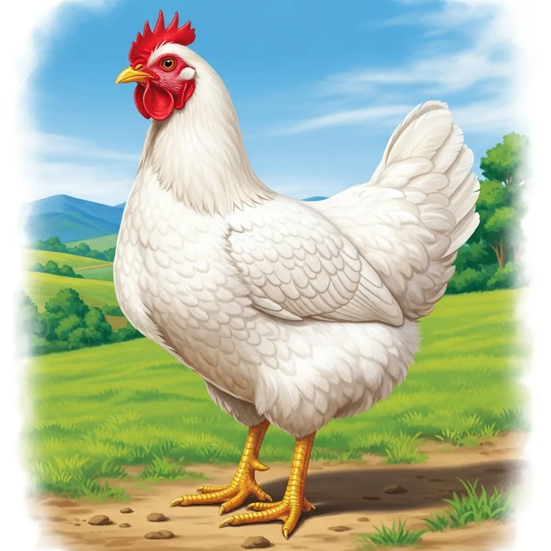 Majestic Chicken in Picturesque Farm Landscape