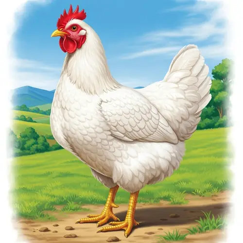 Healthy and Shiny Chicken in Picturesque Farm Setting