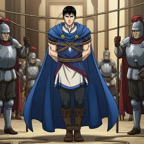 Valiant White Prince in Royal Blue Cape - Courage and Strength