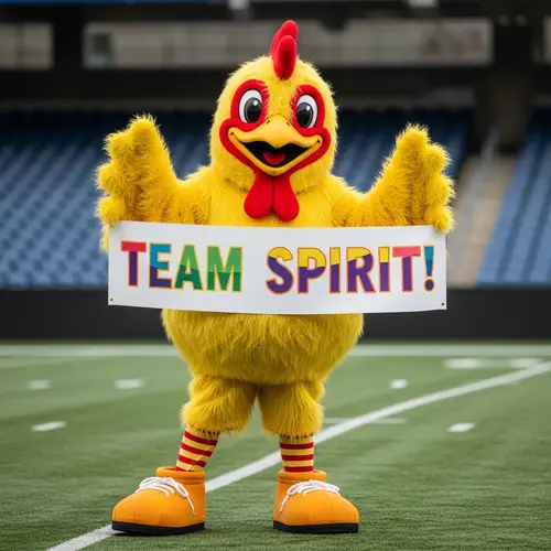 Cheerful Chicken Mascot for Team Spirit Events
