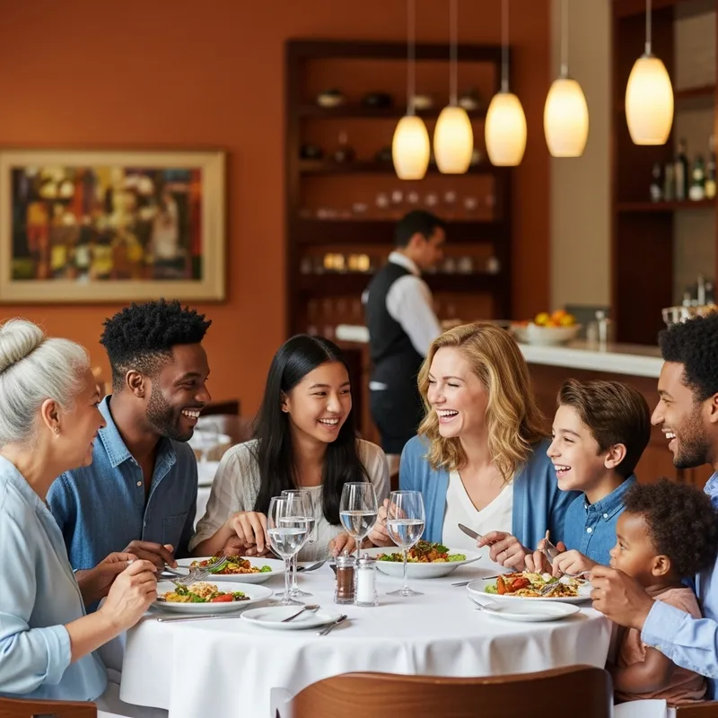 Family Dining Out Together at a Cozy Restaurant