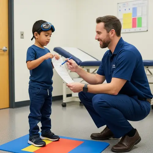 Hispanic Autistic Child Clinical Evaluation with Occupational Therapist