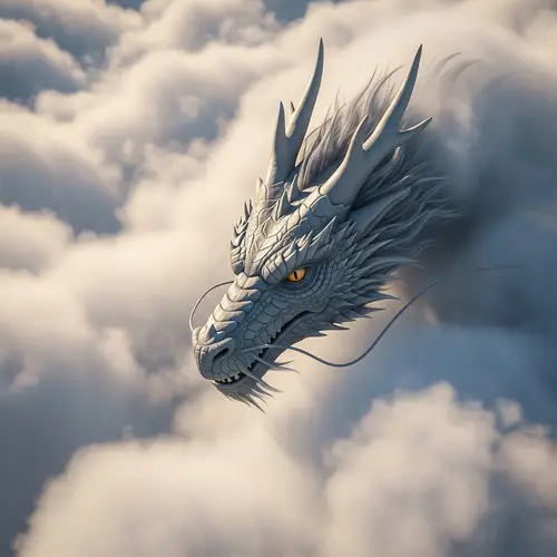 Majestic Dragon Head in 3D - Ancient Wisdom and Divine Aura