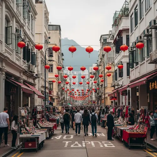 Ancient Buildings in Hong Kong Street View
