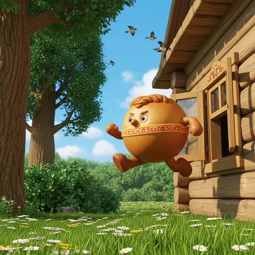 Kolobok Action Escape from Rustic House | Adventure Scene