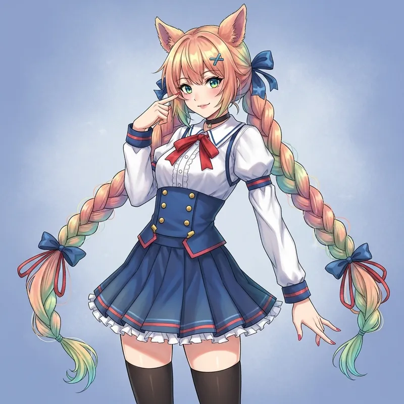 Enchanting Anime Girl | Vibrant & Pastel Fusion