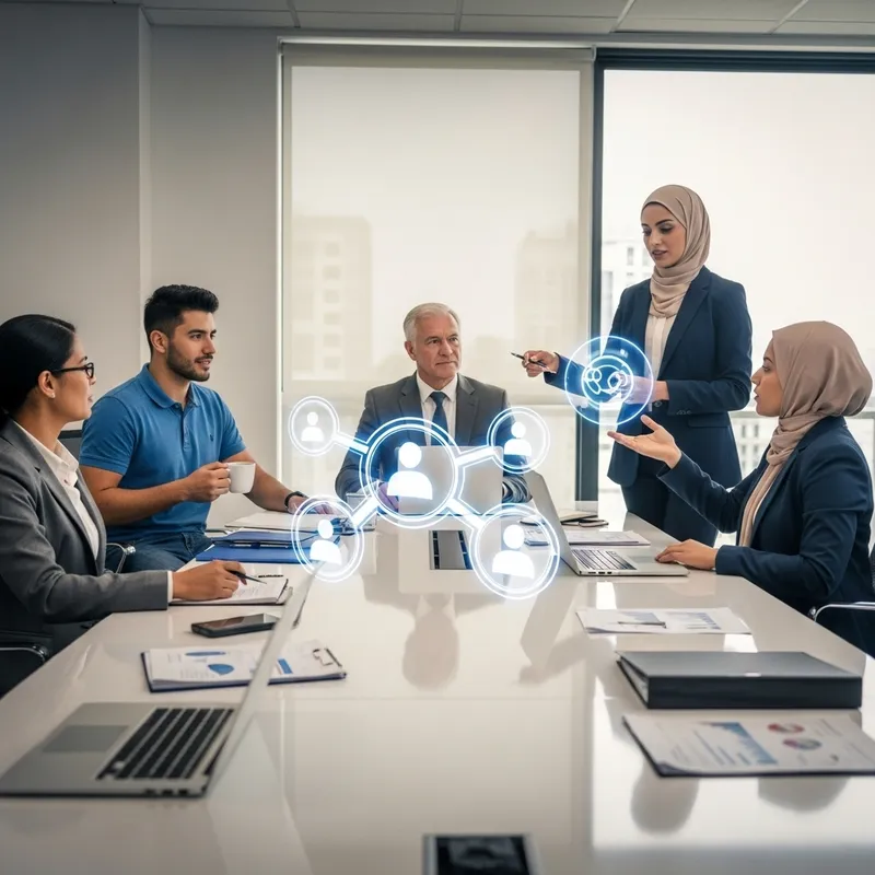Interdependency Meeting with Holographic Circles in Office