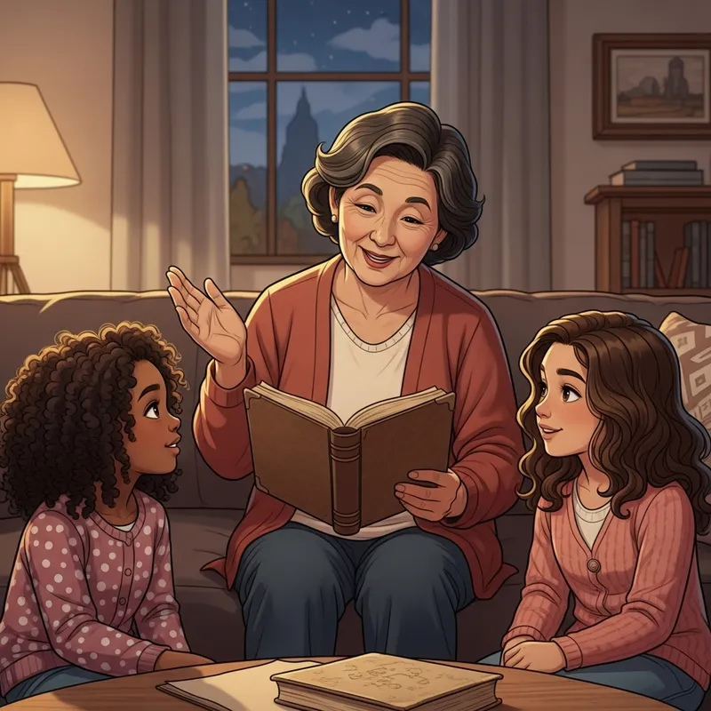 Engaging Story: Woman Shares Past with Two Girls