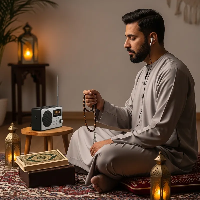 Man Listening to Quran: A Journey of Spiritual Calm