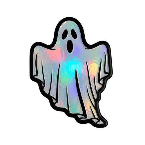 Ghost Stencil: Holographic Interior on Black and White Image