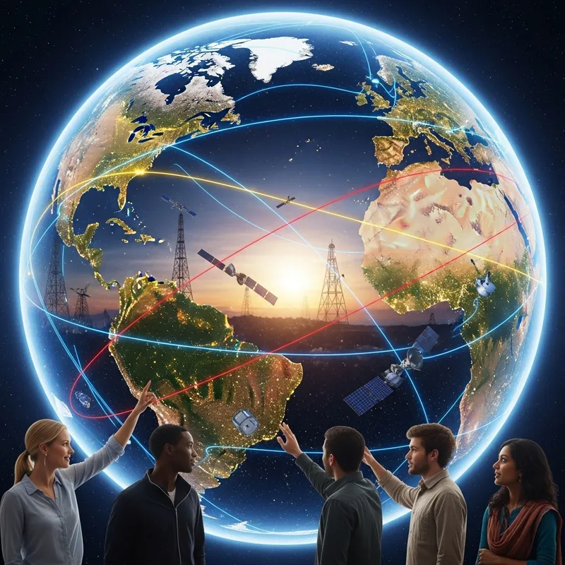 Captivating Global Mass Communication Network Poster