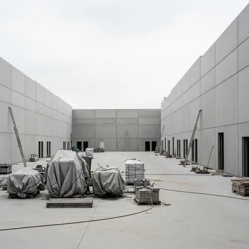 Modern Warehouse Construction Site in High Definition