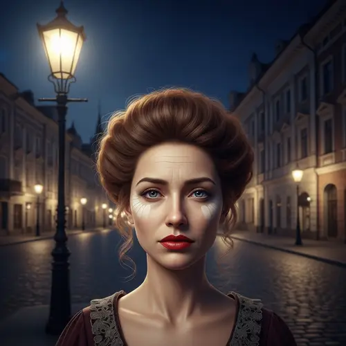 Vintage Streetwalker Portrait | 19th Century Crimson Woman