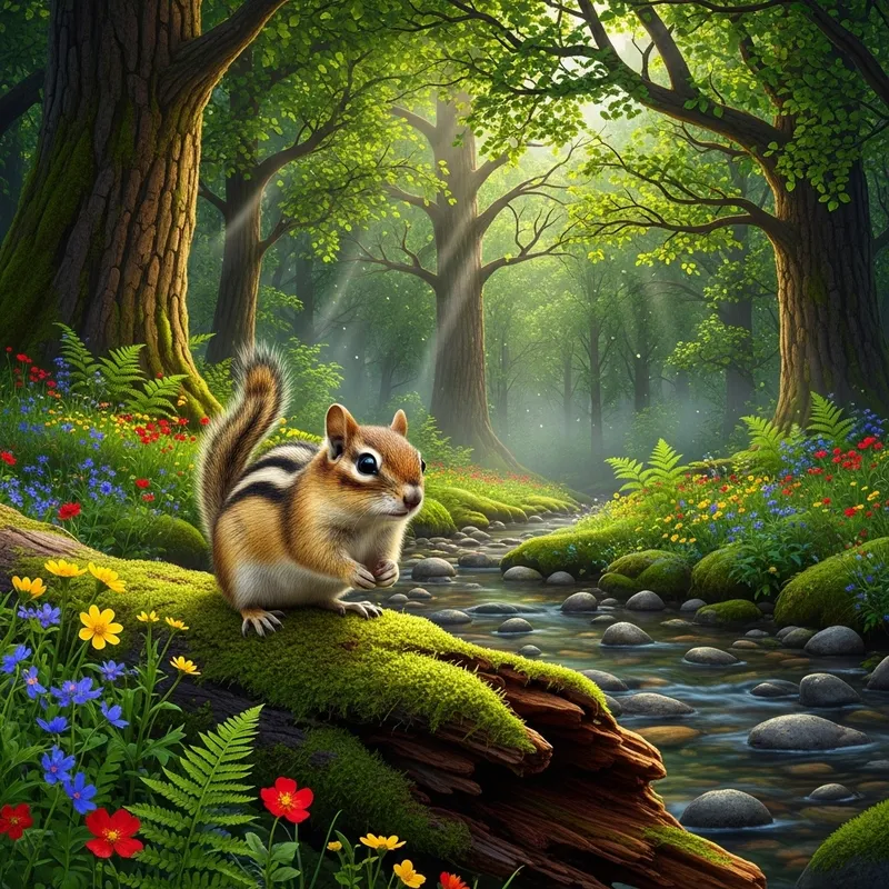 Adorable Chipmunk in the Forest