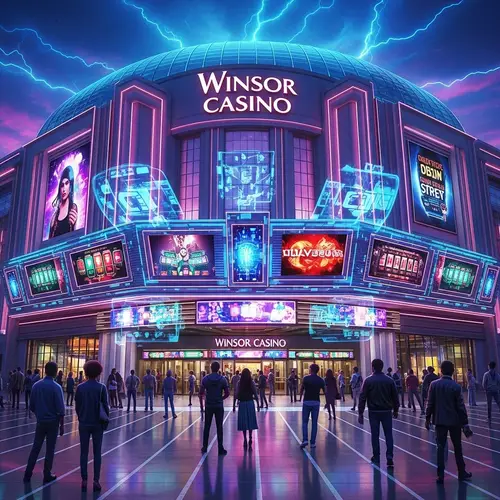 Futuristic Winsor Casino Art | Neon Lights & Digital Glamour