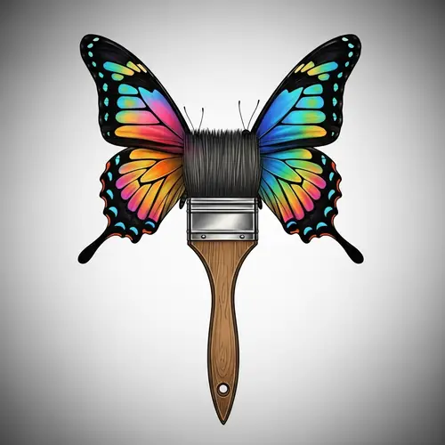 Butterfly Wings Paintbrush Tattoo Design Inspiration