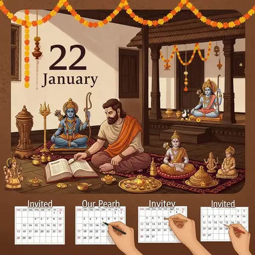 Traditional Indian House Gathering Celebrating Deity Ram | 22nd January