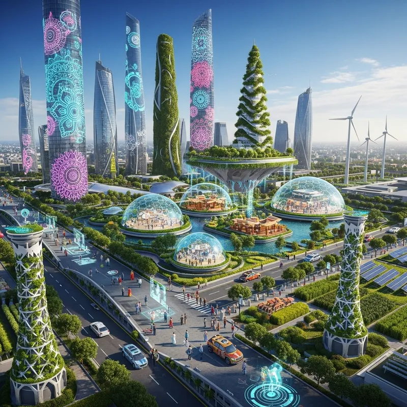 Hyper-Futuristic India 2150 | Sustainable Architecture & Cultural Fusion
