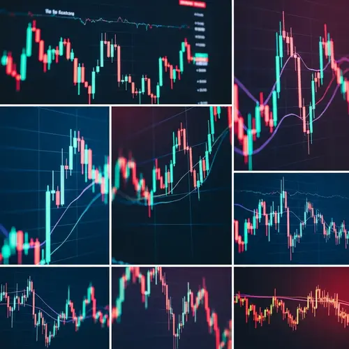 Dynamic Financial Markets Collage in Futuristic Style
