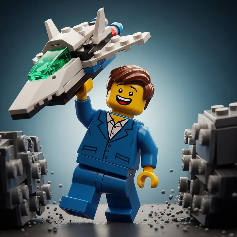 Lego Man Saves Spaceship, Escapes Near Crushing