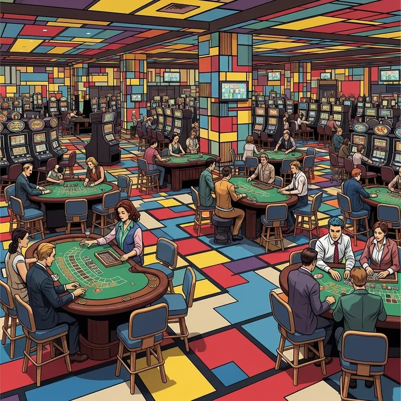 Pop Art Casino Scene - Lively and Exciting Gaming Experience