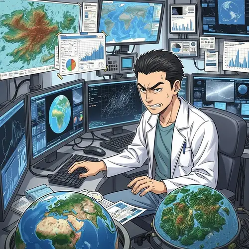 Postdoc in Remote Sensing Manga Illustration