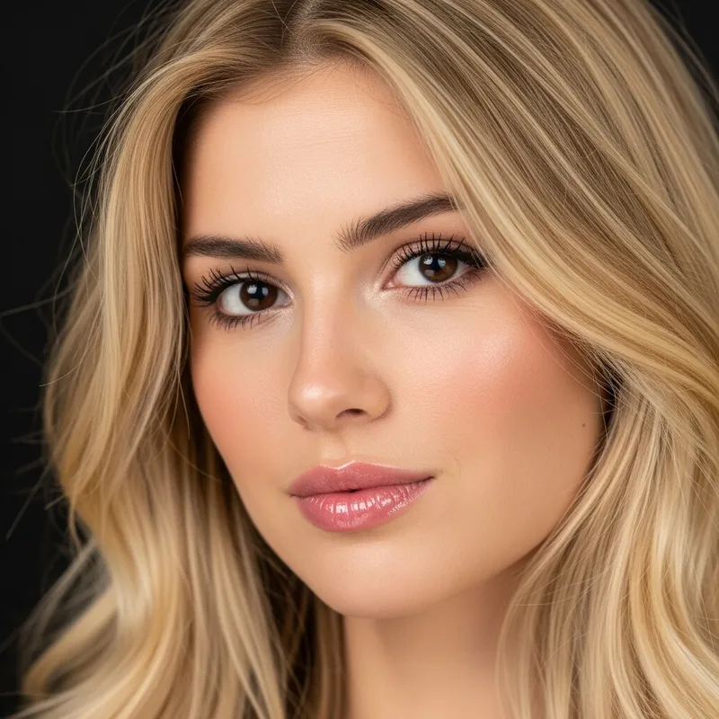 Radiant French Woman with Long Blonde Hair and Mesmerizing Eyes