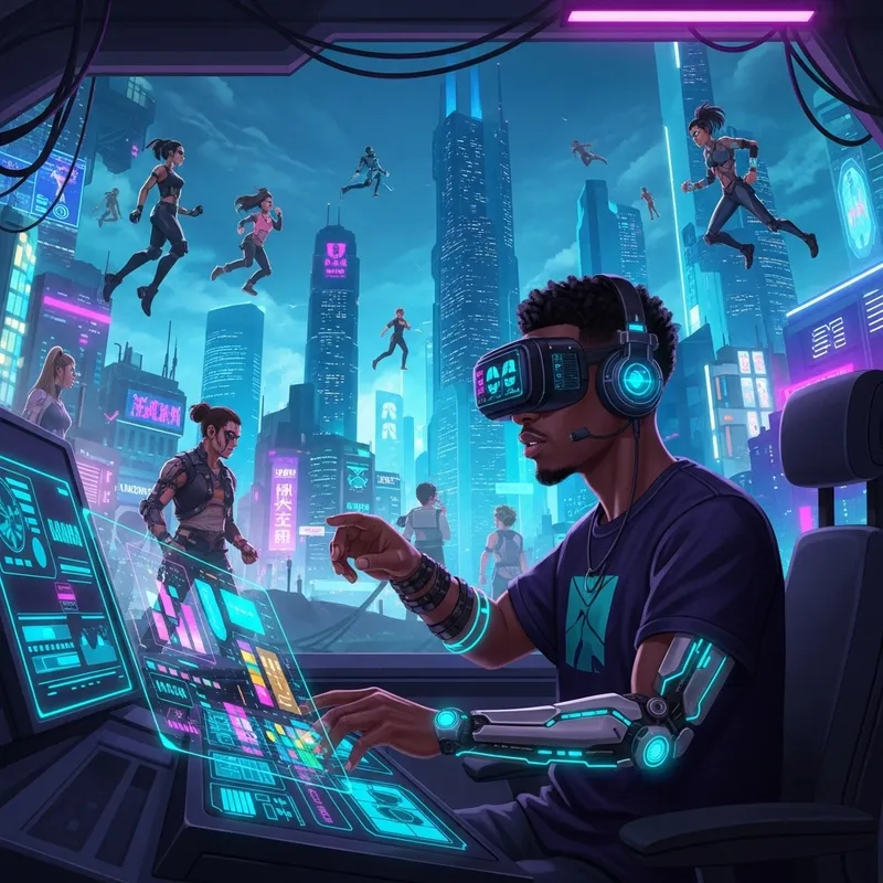 Futuristic Metaverse Gamer | Cyberpunk Style Focus Futuristic Metaverse Gamer | Cyberpunk Style Focus