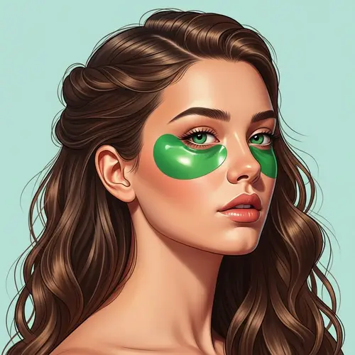 Attractive Woman with Green Undereye Patches and Elaborate Hairdo