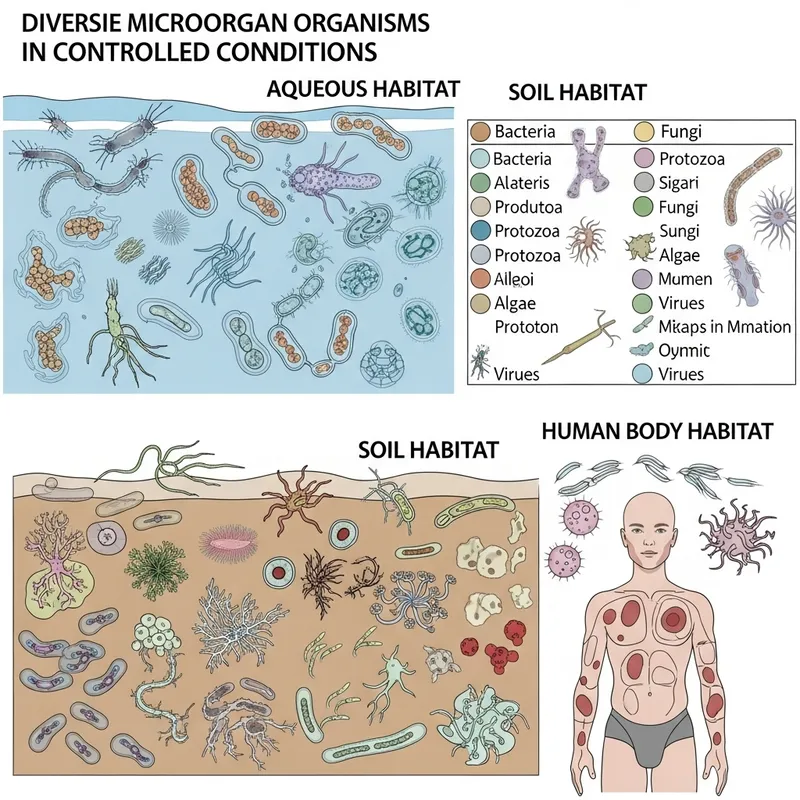Controlled Conditions Microorganisms Diagram - EnviroMicro World