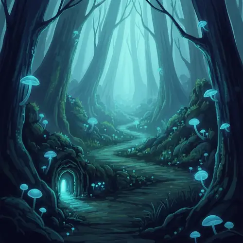 Enchanting Mystical Forest | Glowing Mushrooms & Hidden Path