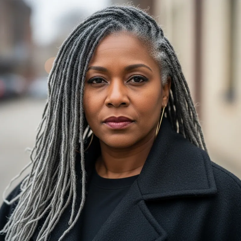 Strong Black Woman in 40s with Stunning Locs Strong Black Woman in 40s with Stunning Locs