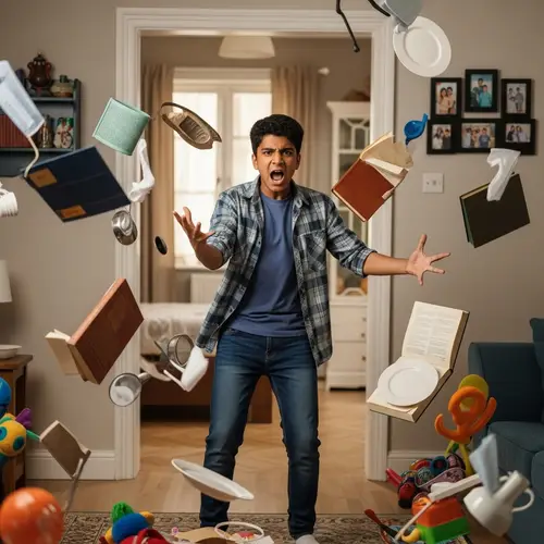 Teenage Angst: Expressive Scene of South Asian Teen in Chaos